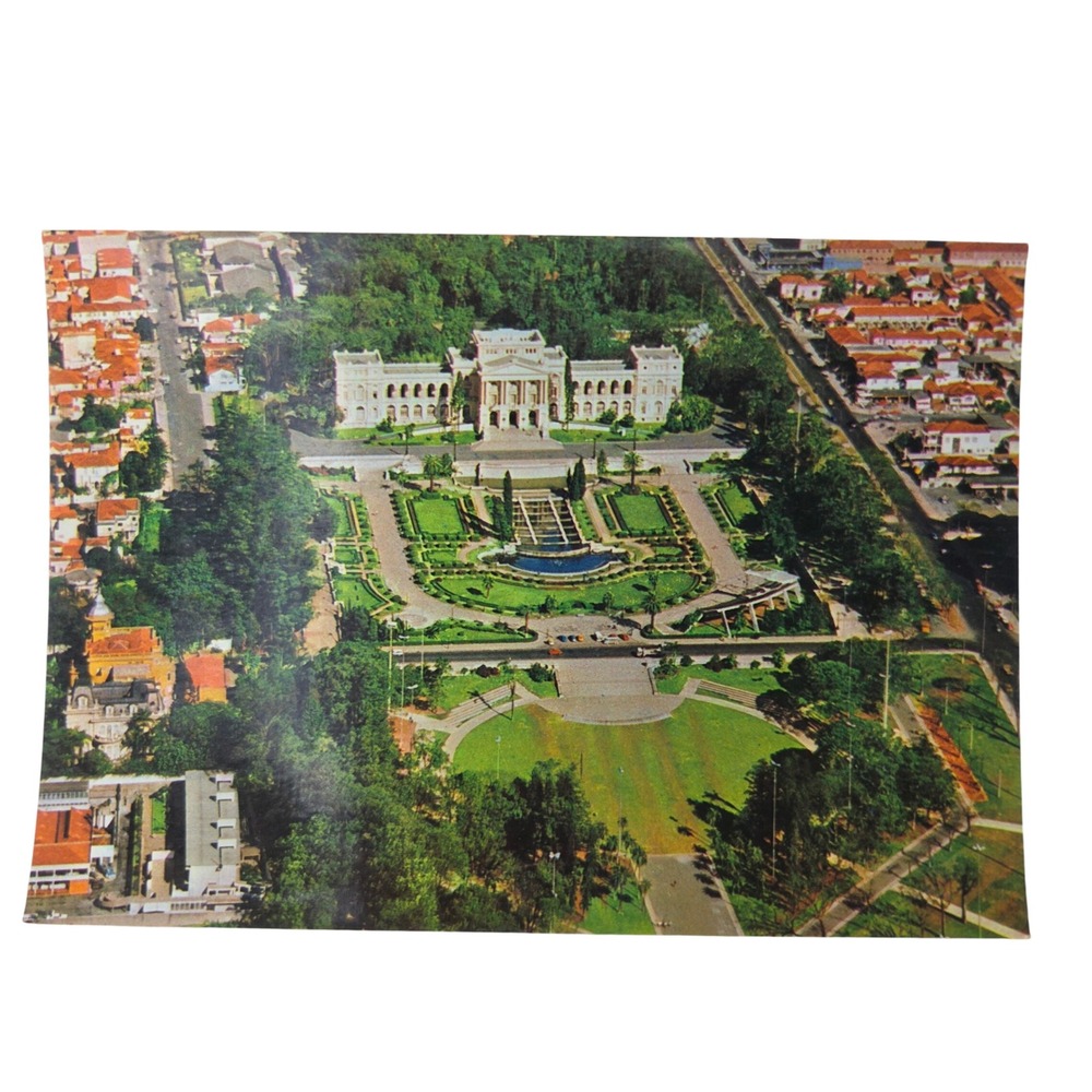 Brasilcolor Sao Paulo Museum of Ipiranga Aerial View Postcard 90